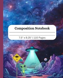 Composition Notebook: Space themed lined composition notebook 110 pages
