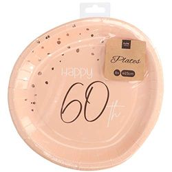 CoK Wegwerpborden Elegant Lush Blush 60 jaar 23 cm - 8 stuks