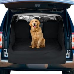 Frontpet Coprisedile per cani, impermeabile, per cani, SUV, berline e furgoni, con protezione per paraurti, antiscivolo, copertura per sedile posteriore, fodera universale (grande/nero)