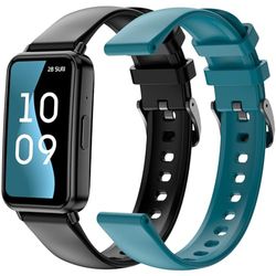 SPC Duo Fit - Bracelet connecté avec écran AMOLED 1,47’’ | Appels Bluetooth et Notifications | +100 Sports | 2 Bracelets Inclus (Noir et Turquoise) | Batterie jusqu'à 8 Jours | IP68 | App Smart You