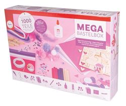 Rayher 69184000 Mega conjunto de artesanato, 1000 peças, branco, rosa e lilás, para artesanato infantil