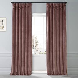 HPD Half Price Drapes VPYC-SBO161234-84 Rideau de fenêtre occultant uni à Isolation Thermique en Velours Peluche pour Chambre à Coucher et Salon (1 Panneau), 127 x 213 cm, Rose musquée