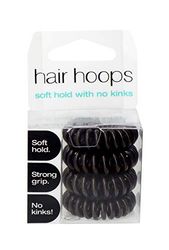 Hair Hoops, Sujeción suave, sin enredos, bridas para el pelo, marrón, paquete de 4