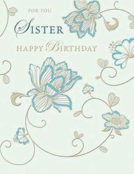 Biglietto di auguri di compleanno contemporaneo per sorella, 20,3 x 15,2 cm – Piccadilly Greetings