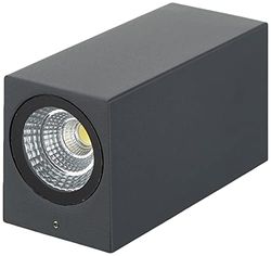 LED-wandlamp Luxe Cuboid, grijs, IP54, 8 W. N