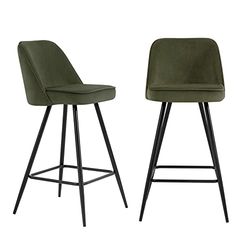 BAÏTA Eugene Kruk, fluweel, kaki, 45,5 x 54,5 x 97,5 cm, 2 stuks