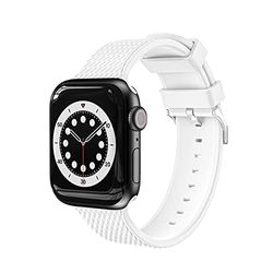 Cinturino sportivo compatibile con Apple Watch 38 mm, 40 mm, 41 mm, cinturino di ricambio compatibile con iWatch Bracciale Series 7 SE 6 5 4 3 2 1 donna uomo (bianco), Bianco, 38mm/40mm/41mm