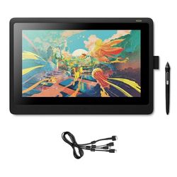 Wacom Cintiq 16 - Monitor interativo e caneta Wacom Pen Pro 2, ecrã LCD de 16" para design digital, resolução Full HD, compatível com Windows e OS, preto