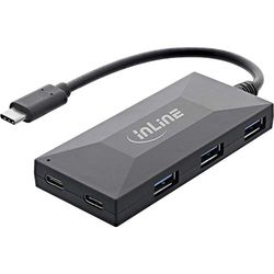 InLine® USB 3.2 Gen.1 OTG-hub, USB typ-C till 2 portar typ C och 3-port typ A, utan strömförsörjning