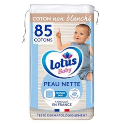 Lotus Baby Bawełniane płatki dla niemowląt, dwustronne, czysta skóra, 85 sztuk