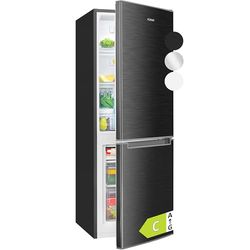 Bomann, Frigorífico y Congelador 173L KG7359-Negro, Frigorífico 121L, Congelador 4 Estrellas 52L, Control de Temperatura, Iluminación LED, Diseño Reversible, Ideal para Cocina Moderna