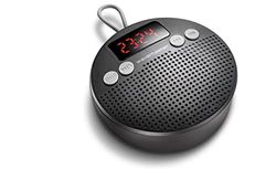 Wavemaster MOBI-3 Draagbare bluetooth-luidspreker voor onderweg (360° geluidsveld) met radio, wekker en handsfree functie voor mobiele geluidsbronnen, IPX5 spatwaterdicht, antraciet/grijs