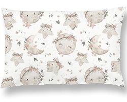 Oreiller Enfant avec Taie 33X45 Cm en Coton Oeko-tex - Coussin Bebe pour Siestes Ecole Maternelle Et Voyages - Lavable en Machine - Oreiller Enfant 1-3 Ans - Coussin Lecture Enfant Chambre Fille