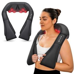 COMFIER Massageapparaat met warmtefunctie, Shiatsu nekmassageapparaat met warmte, pijnverlichting voor nek, schouders, rug, cadeau voor heren, vrouwen, mama en papa