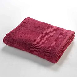 Douceur d'Intérieur, Drap de Bain (90 x 150 cm) Tendresse Rubis, Eponge Unie