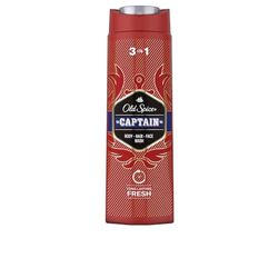 Old Spice Captain - Gel doccia e shampoo per uomini, 400 ml, 3 in 1, per la pulizia del viso, a lunga durata, fresco