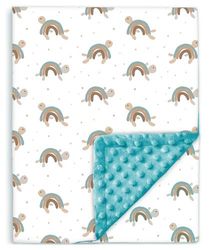 Couverture Bébé Et Enfant en Minky Douce Et Coton Oeko Tex pour Lit Bebe - 75x100 Cm - Couverture Enfant Maternelle pour Sieste - Plaid Bebe - Cadeau Naissance Fille Ou Garçon - Couette Bébé Hiver