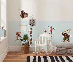 Komar Muursticker - Disney Moana 2 Family - grootte 50 x 70 cm - muursticker, kinderkamer, wanddecoratie, Viana, kleurrijk
