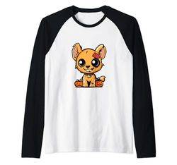 Divertente Halloween Cane Zombie Baby Comic Maglia con Maniche Raglan