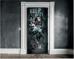FIESTAS GUIRCA | Zombie Attack Dörrdekoration (80 x 180 cm) - Vägg-, dörr- och fönsterdekoration - Perfekt för Halloween-fester och skrämmande fester - flerfärgad