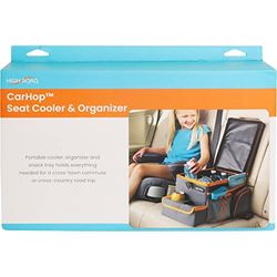 High Road CarHop Car Seat Organizer for Kids and Adults with Cup Holder Tray, Side Pockets and Cooler Compartment (Medium, Gray)