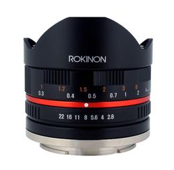 Rokinon 8mm F2.8 UMC Fisheye II (Zwart) Lens voor Fuji X Mount Digitale Camera's (RK8MBK28-FX)