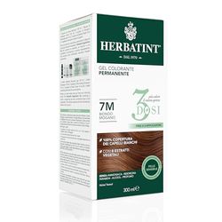 Herbatint Gel Colorante Permanente 3Dosi, 300ml - 7M Biondo Mogano, Senza Ammoniaca, per Pelli Sensibili, 100% Copertura Capelli Bianchi, con 8 Estratti Naturali Bio