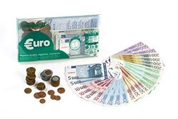 Miniland - Jogo Didático Set Euro carteira 28 notas e 80 moedas, cor real (154170)