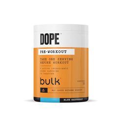 Bulk Dope Pre-Workout Powder | Blue Raspberry | 3g Creatine per Serving | 200mg Caffeine | Citrulline Malate & Arginine AKG | Beta-Alanine | Energy, Focus & Performance | 510g Supplement