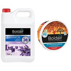 BOLDAIR Désodorisants Surodorant 3D Lavande 5L & Destructeur d'Odeur Ambre - 300 g