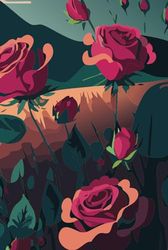 Relaxing Nature Aesthetic Hardcover Notebook with Lined Pages, 80 Pages, Perfect for Work, School, Home, College, Journal for Notes, Study, Roses
