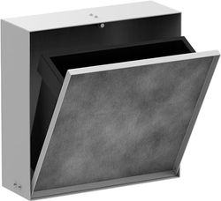 hansgrohe XtraStoris Rock - inbouw badkamer vuilnisemmer met betegelbare deur, verzonken wandnis 300 x 300 x 100 mm, prullenbak badkamer, badkamer accessoires, mat wit, 56089700