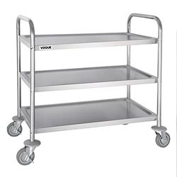 Vogue 3 Tier Flat Pack Trolley St/St - 810 x 455 x 855 mm