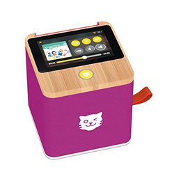 tigermedia tigerbox - Pacchetto di partenza Viola con Accesso tigerton per 4 Settimane, Regalo per la Pulizia della Canzone Portatile Wi-Fi, Display Touch Stereo, con App tigertones Senza Cavo