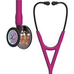 3M Littmann Cardiology IV Fonendoscopio Diagnóstico, Campana De Acabado Estándar, Vástago Y Auricular De Acero Inoxidable, Tubo Color Rosa, 69 cm