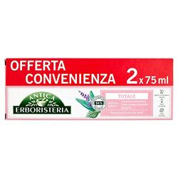 Antica Erboristeria, Dentifricio Totale, ad Azione Antibatterica, Previene Carie e Placca, con Salvia e Zinco, per Alito Fresco, 2 Pezzi x 75 ml