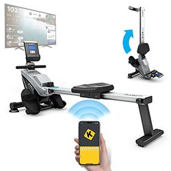 Bluefin Fitness BLADE Thuissport Vouwbare Roeimachine | Magnetische Weerstand Roeimachine | Kinomap | Live Video Streaming | Video Coaching & Training | Digitaal LCD Fitnesspaneel | Smartphone App