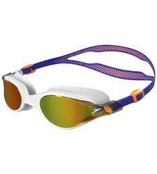 Speedo Unisex V-Klasse Vue Zwembril | Zwemmen | Eyewear, White/True Cobalt/Maderin Peel/Smoke, One Size