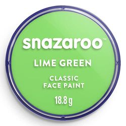 Snazaroo 1118433 Kinderschmink, huidvriendelijke hypoallergene gezichtsmake-up op waterbasis, vrij van parabenen - 18ml Pot, Lime Green