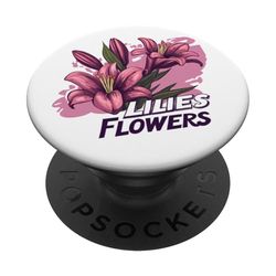 Bonitas flores de lirios para un ambiente saludable PopSockets PopGrip Adhesivo