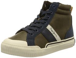 Pepe Jeans Ottis Casual High B Sneakers voor jongens, 765, kaki green., 36 EU