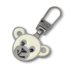 Prym Zipper, Silver, Bär, weiß/Altsilber, 1 Stück