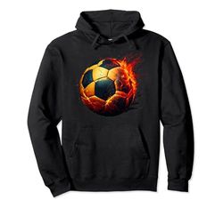 Pallone da calcio fiammeggiante Felpa con Cappuccio