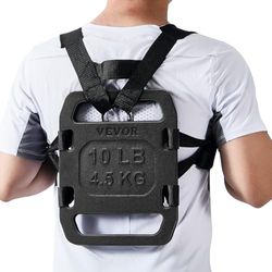VEVOR Pesas Ajustables de Hierro Fundido, Par de Pesas de 4,5 kg, con Correas, para Columpios, Sentadillas, Entrenamiento de Fuerza y Fitness, Levantamiento de Pesas, 295 x 230 x 15 ± 10 mm, Negro