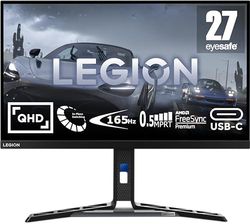 Lenovo Legion Y27h-30 Monitor Gaming 27" QHD (2560x1440), IPS, 0.5ms, 180Hz, Altoparlanti, Regolabile, AMD FreeSync Premium, HDMI 2.1 + DP + USB-C