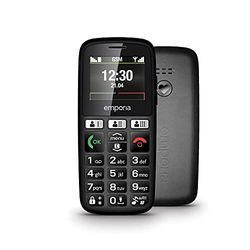 emporia emporiaHAPPY E30 2G Bar Phone for the Elderly, large 1.8" colour screen, large well spaced buttons, SOS emergency button, Charging cradle included - (Official UK And Ireland Version) - Black