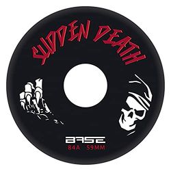 BASE Unisex – Vuxen Outdoor Rolls Pro"Sudden Death" | 4-pack | 59 mm | 84A hårdhet | extremt tålig | starkt grepp | svart | Lämplig för alla vanliga inlinermärken, 68 mm