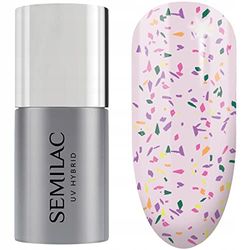 T27 Semilac Vernis à ongles UV, top coat, mat, violet, Galaxy, 7 ml