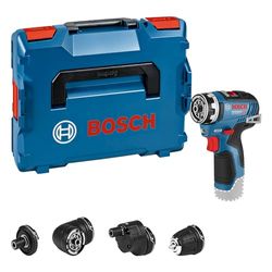 Bosch Professional 12V System GSR 12V-35 FC - Atornillador a batería (Brushless, 35 Nm, 4 cabezales FlexiClick, sin batería, en L-BOXX)