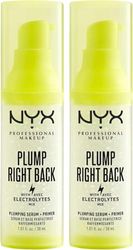 NYX Professional Makeup Plump Right Back Primer and Serum, With Electrolytes, Vegan Formula, Pack of 2 x 30ml